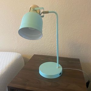 Mint green desk lamp